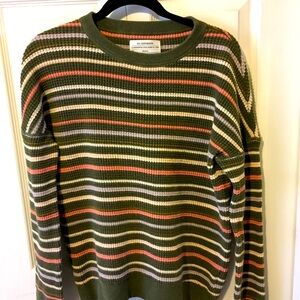 Wallace Lake Waffle sweater organic cotton REI green pink medium